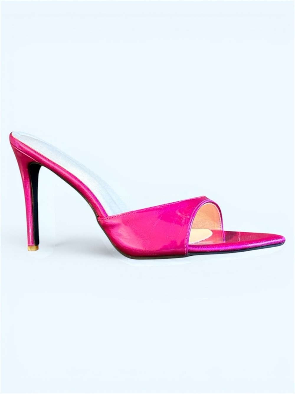Fuchsia Patent Leather High Heel Shoes Women